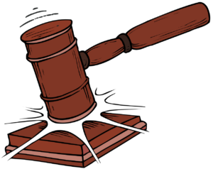 soudní kladívko kreslené