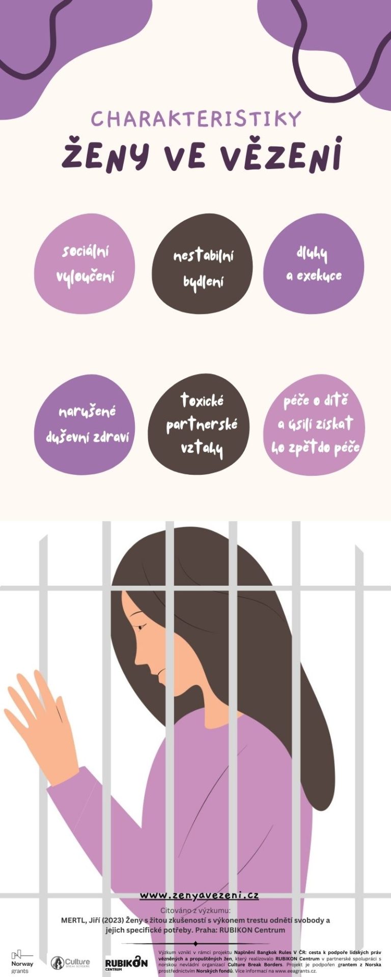 Infografika typické ženy ve vězení